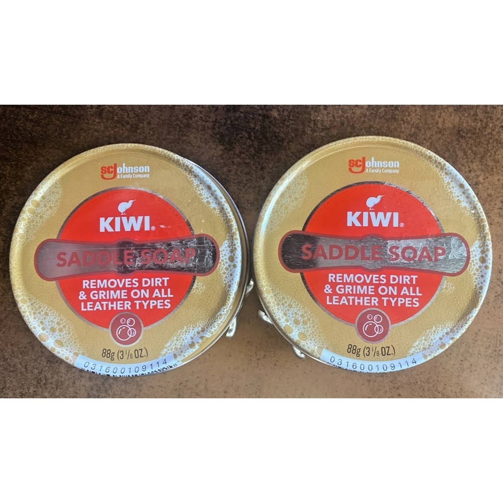 TWO (2) Kiwi SC Johnson Saddle Soap 3 1/8 Ounce Paste Each NEW